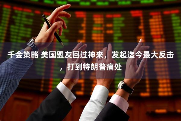 千金策略 美国盟友回过神来，发起迄今最大反击，打到特朗普痛处