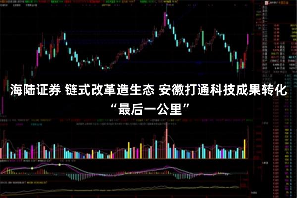 海陆证券 链式改革造生态 安徽打通科技成果转化“最后一公里”