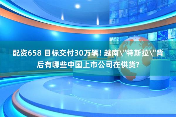 配资658 目标交付30万辆! 越南＂特斯拉＂背后有哪些中国上市公司在供货?